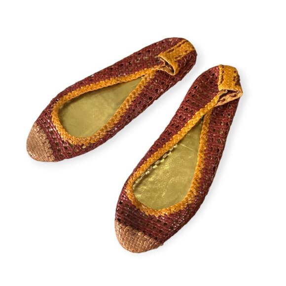 Prada Round Toe Multicolor Woven Leather ballerinas Flats, Size 38.5 EU - Picture 5 of 12